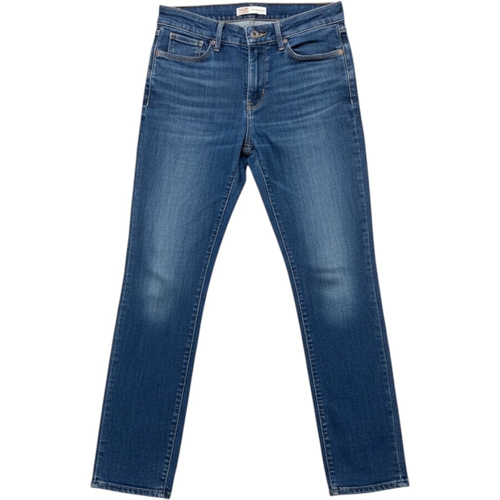 Signature by Levi Strauss Co Womens Mid-Rise Straight Jeans Blue Medium Wash